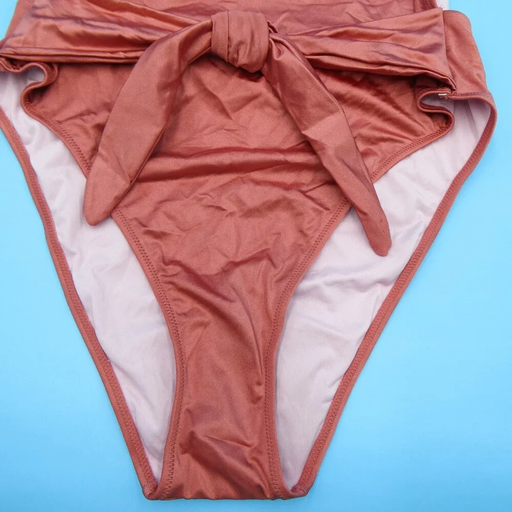 Victorias Secret XXL Rose Gold Covered Padded One Piece Tie Swimsuit Beach Women
